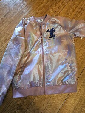 Disney Parks 50 Irredescent Jacket Purple Pink Zip Up Youth Kids Size XL